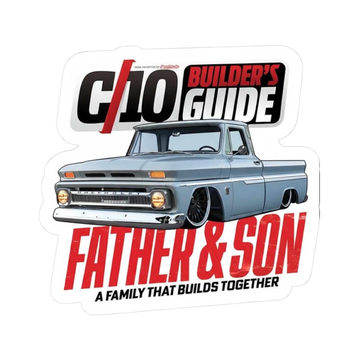 Street Trucks C10 Father & Son Classic Truck Kiss-Cut Sticker