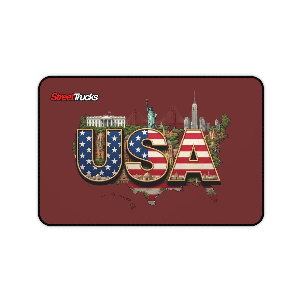 Street Trucks Desk Mat Independence Day